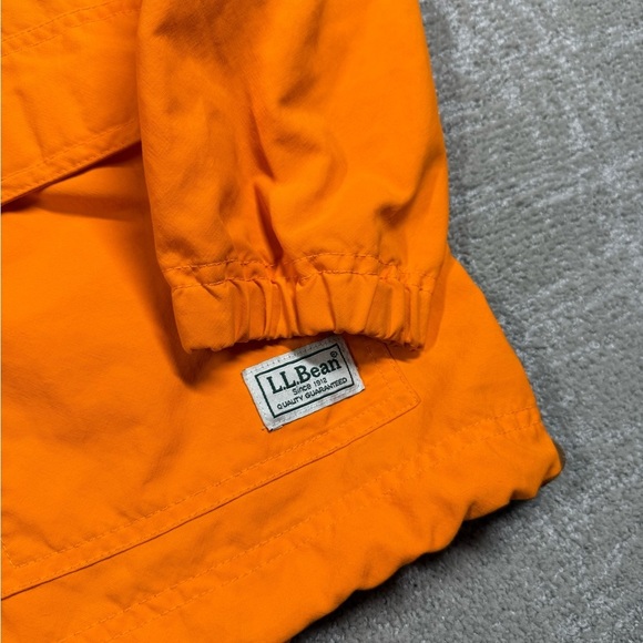LL Bean Orange Pull Over Long Sleeve Nylon Light Weight Jacket Size Medium - Picture 3 of 9